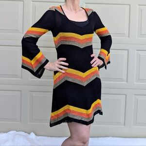 1970's ITALIAN KNIT mini DRESS 70's S
